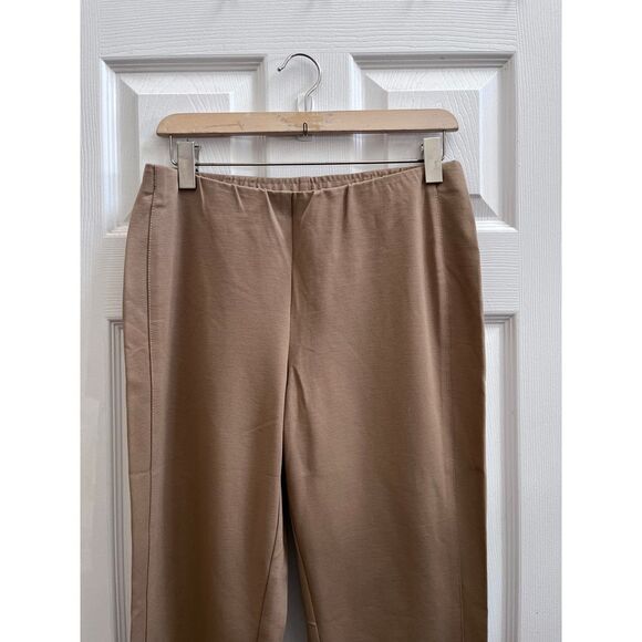 J Jill New Camel Pull On Ponte Knit Side Ankle Slit Straight Leg Pant Size Small - Picture 4 of 12